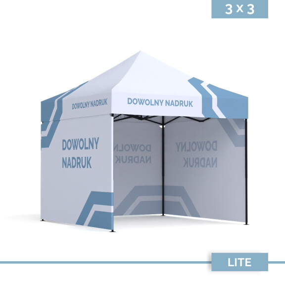Namiot reklamowy DIGITENT Lite Plus 3×3 m, 3 ściany z pełnym nadrukiem