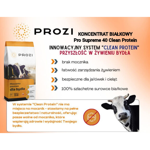 Koncentrat korektor białkowy dla krów- PRO SUPREME 40 CLEAN PROTEIN 25kg