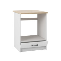 Szafka piekarnikowa z blatem TESA 60 cm biały połysk 