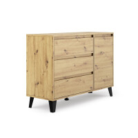 Komoda z drzwiami i szufladami GREG 110 cm dąb artisan 