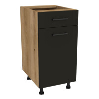Szafka stojąca z szufladą Modern cichy domyk VERSO 40 cm dąb evoke/czarny mat 