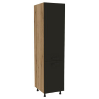 Szafka stojąca słupek kuchenny VERSO 50x207-212 cm dąb evoke/czarny mat 