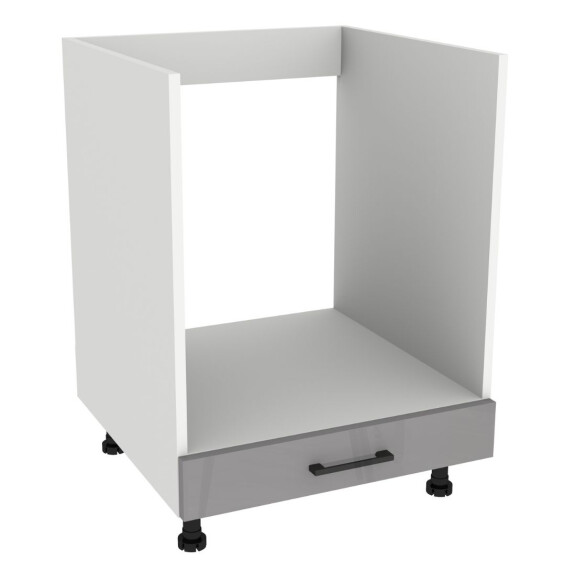 Szafka stojąca do zabudowy piekarnika VERSO 60 cm biały mat/akryl szary połysk 