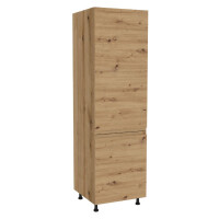 Szafka stojąca do zabudowy lodówki VERSO 60x207-212 cm dąb evoke/dąb artisan z uchwytem frezowanym 