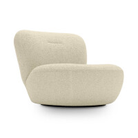 Fotel obrotowy do salonu Fossil beżowy tkanina boucle