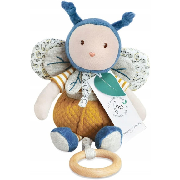 DOUDOU et COMPAGNE Pszczeli Pyłek bawełniana PRZYTULANKA z POZYTYWKĄ 24 cm