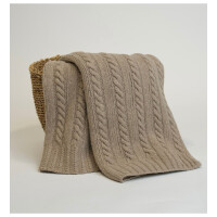 Koc z Wełny Merino 100% LANEA warkocz 130x170