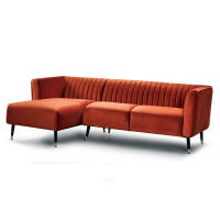 Narożnik trzyosobowy,retro, materiał Glam Velvet Ann EsteliaStyle