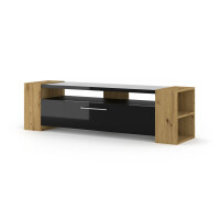 Szafka RTV komoda LIVIA 160 artisan/czarny połysk