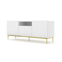 Szafka RTV Diuna 2D1K 145 cm biały mat MDF rama