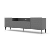 Szafka RTV Diuna 2D1K 193 cm grafit mat MDF szpilka