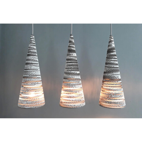 Potrójna lampa wisząca z tektury - BIRCH 3