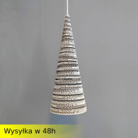 Wyprzedaż - Biała lampa wisząca z tektury - BIRCH