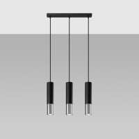 Hängeleuchte LOOPEZ 3L schwarz/chrom