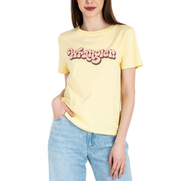 T-shirt Wrangler REGULAR TEE 112332103 W7N4D3Y37 Pale Banana - XS
