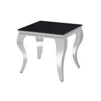 Ława glamour PRINCE B czarny/chrom 55x55