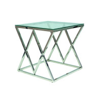 Ława ZEGNA B transparentny/srebrny 55x55