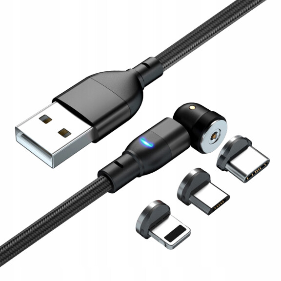 Kabel USB 3 w 1 magnetyczny do szybkiego ładowania A04M03