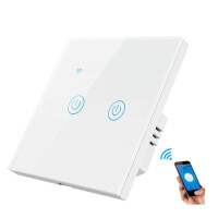 Dotykowy wyłącznik światła wifi podwójny szklany + adapter DS-101NL-2