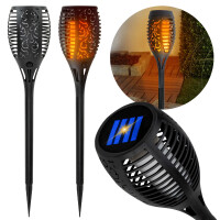 Lampa solarna latarnia ogrodowa gruntowa płomień LED