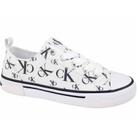 buty dziecięce calvin klein logo all over v3x9805700890100 białe