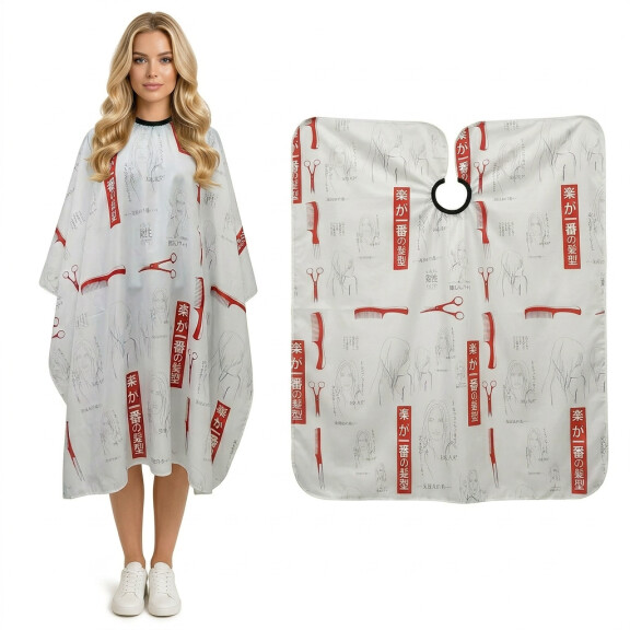 Frisörcape Tinosi 145x120 röd förkläde