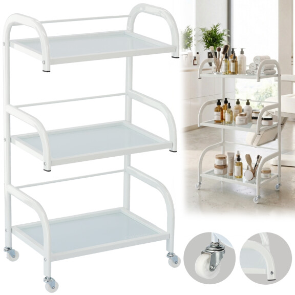 Frisörassistent vagn rullbord på hjul för färgning ST042 till skönhetsalongen skåp med lådor