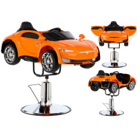 Stol barnbil frisörstol 5219-A-ORANGE hydrauliskt roterande för frisörsalong frisörstol
