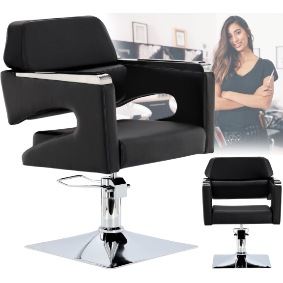Fotel za frizere Gaja Black hidraulični okretni za frizerski salon frizerska stolica