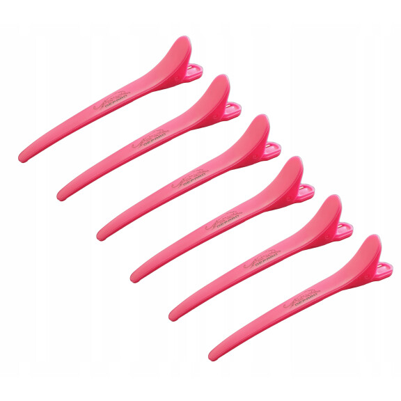 Professionella hårklämmor groda hårklämmor rosa 6 stycken