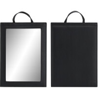 Q-32-BLACK stor frisörspegel med handtag