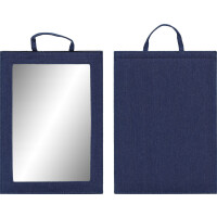 Q-32-BLUE frisörspegel stor med handtag