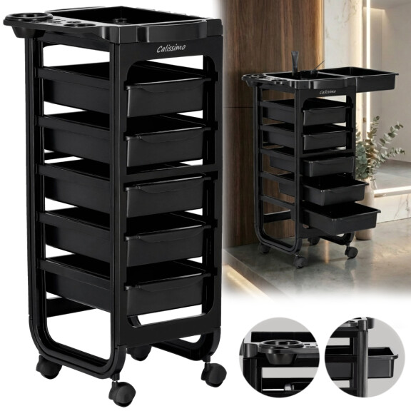 Frisörassistent vagn rullbord på hjul för färgning W189-72 till skönhetsalongen skåp med lådor