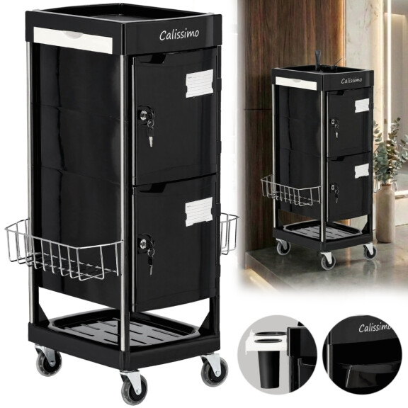 Frisörassistent vagn rullbord på hjul för färgning X10-F till skönhetsalongen skåp med lådor