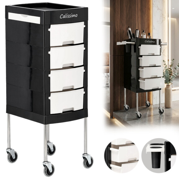 Frisörassistent vagn rullbord på hjul för färgning T0165-1 till skönhetsalongen skåp med lådor