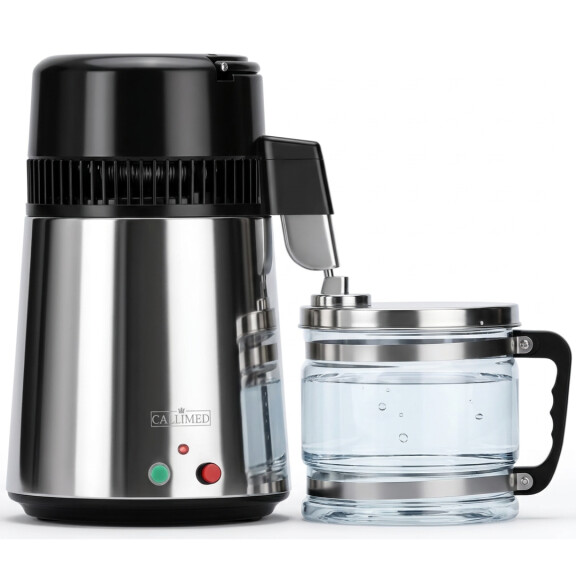 Vattendestillator 4L DW008 elektrisk med luftkylningssystem - 4000 ml vattenrenare i rostfritt stål