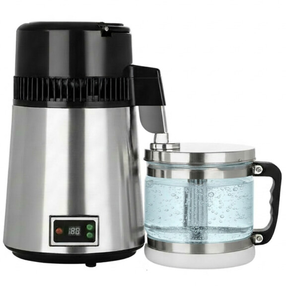 Vattendestillator 4L DW004 elektrisk med luftkylningssystem - 4000 ml vattendestillering i rostfritt stål