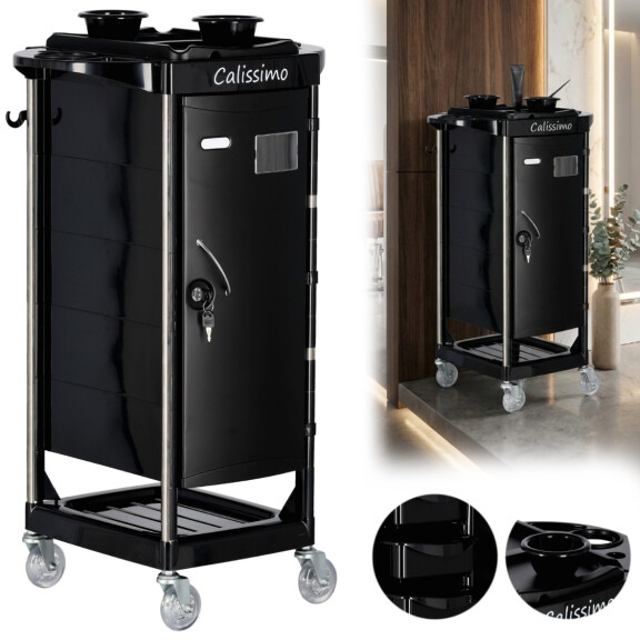 Frisörassistent vagn rullbord på hjul för färgning W-X092 till skönhetsalongen skåp med lådor