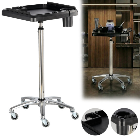 Frisörassistent vagn rullbord på hjul för färgning T0193-1 till skönhetsalongen bord på stativ
