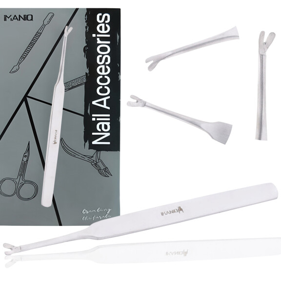 Dubbeländad nagelbandspusher vass för nagelbandsstyling manikyr pedikyr salong SPA rostfritt stål silver