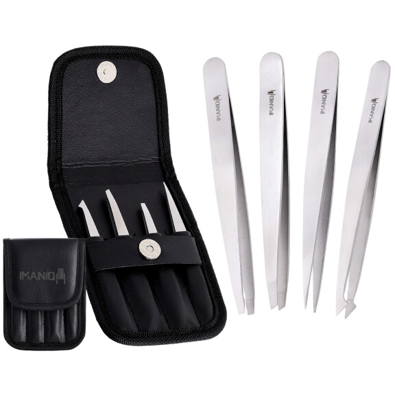 Manikyr pedikyr set pincett kosmetiska pincetter för SPA-salong silver