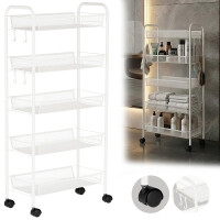 Hjälpvagn frisör kosmetisk spa till salong hylla hylla på hjul mobil till salong vit