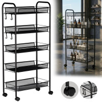 Hjälpvagn frisör kosmetisk spa till salong hylla hylla på hjul mobil till salong svart