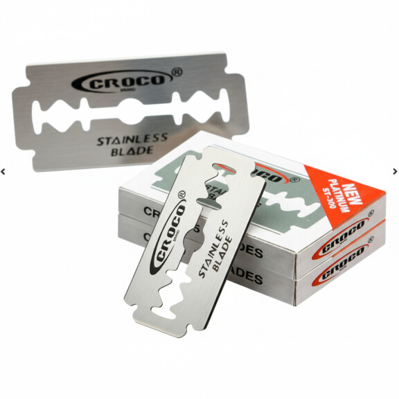 Set rakblad Croco 10-pack hållbara precision barberblad för traditionell rakning traditionella blad