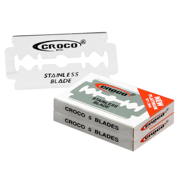 Set rakblad Croco 100 st hållbara precisionsrakblad barber till traditionell rakning traditionella blad