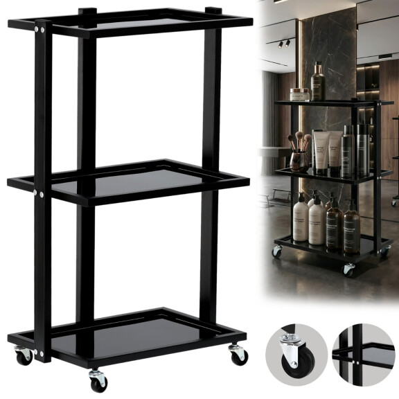 Kosmetisk frisörassistent till salongen ST027B universell vagn med tre hyllor