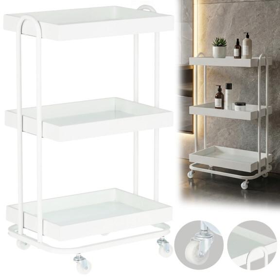 Kosmetisk frisörassistent till salongen ST028 universell skåpvagnsbord med tre hyllor