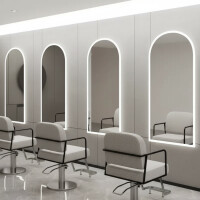 Frisörkonsol barberkonsol frisörspegel LED 170x70 PRO akryl