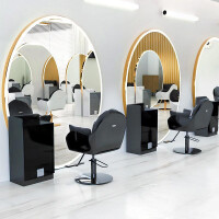 Frisörkonsol barberkonsol frisörspegel LED aluminiumram 200x120 PRO