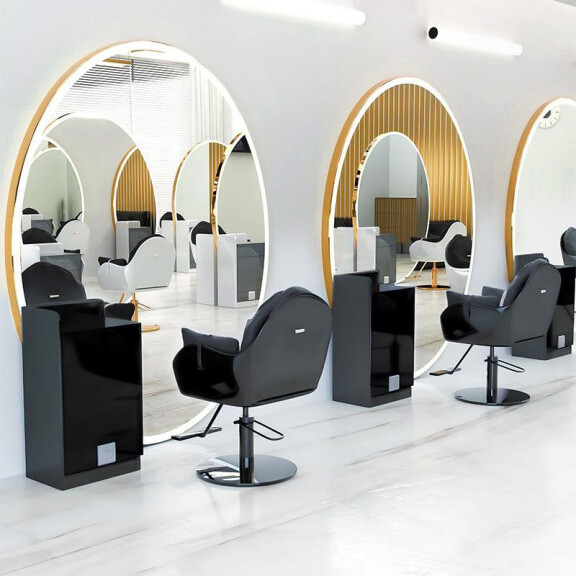 Frisörkonsol barberkonsol frisörspegel LED aluminiumram 200x120 PRO